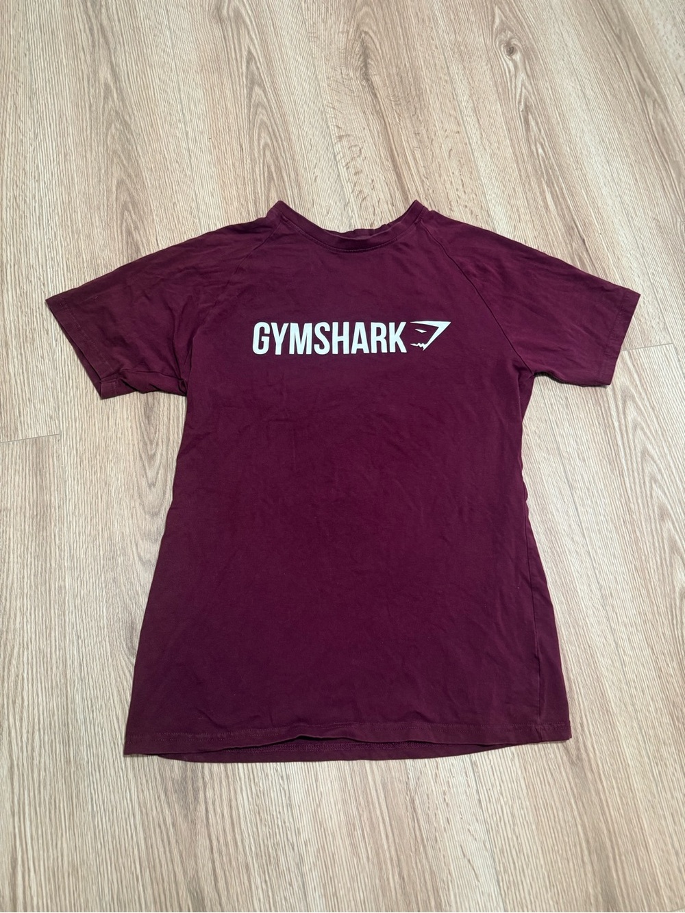 Gymshark Womens Burgundy Logo Short Sleeve Gym T-Shirt Maroon Workout Tee Top